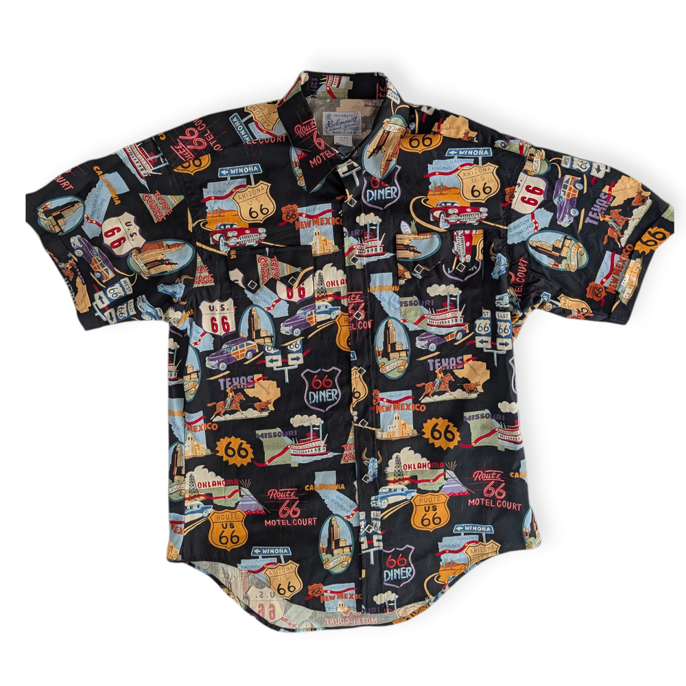 Men’s Route 66 Print Short Sleeve Western Shirt